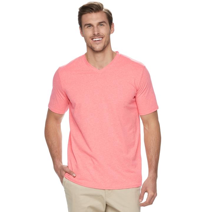 Big & Tall Urban Pipeline&reg; Ultimate V-neck Fashion Tee, Men's, Size: L Tall, Pink