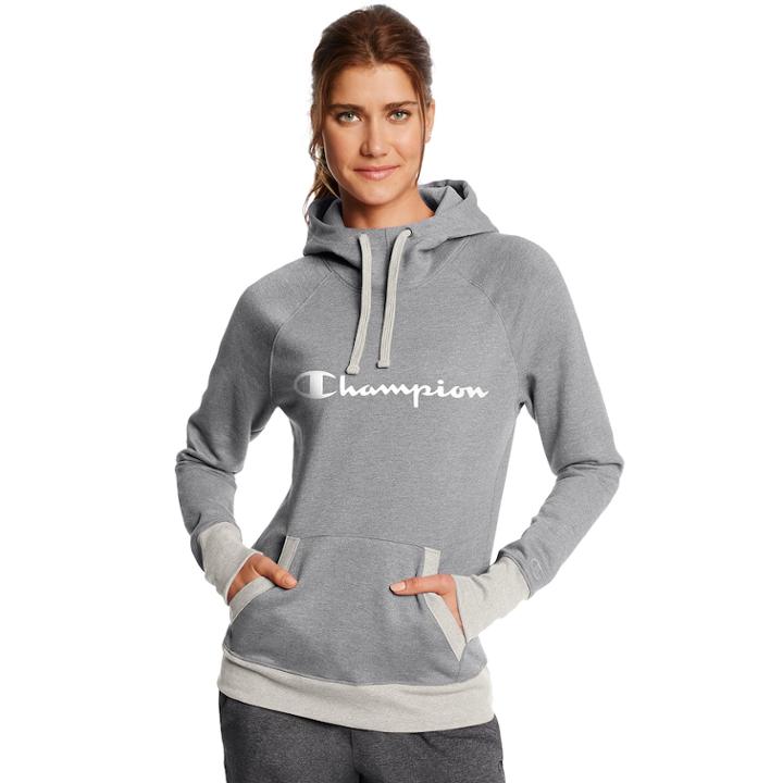 Women's Champion Fleece Hoodie, Size: Xl, Med Grey