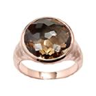Silver Plated Crystal Ring, Women's, Size: 9, Brown