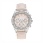 Journee Collection Women's Crystal Watch, White
