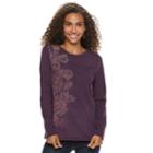 Women's Sonoma Goods For Life&trade; Graphic Crewneck Tee, Size: Medium, Drk Purple