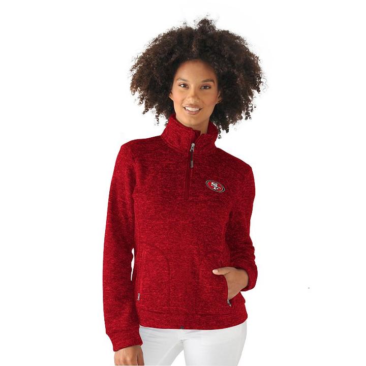Women's San Francisco 49ers Quarter-zip Fleece Jacket, Size: Small, Red