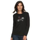 Women's Mccc Holiday Crewneck Tee, Size: Large, Black