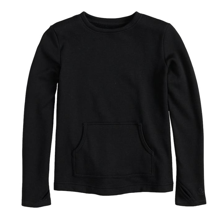 Girls 4-16 Cuddl Duds Plush Top, Size: 10-12, Black