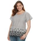 Plus Size Sonoma Goods For Life&trade; Eyelet Peplum Top, Women's, Size: 2xl, Natural