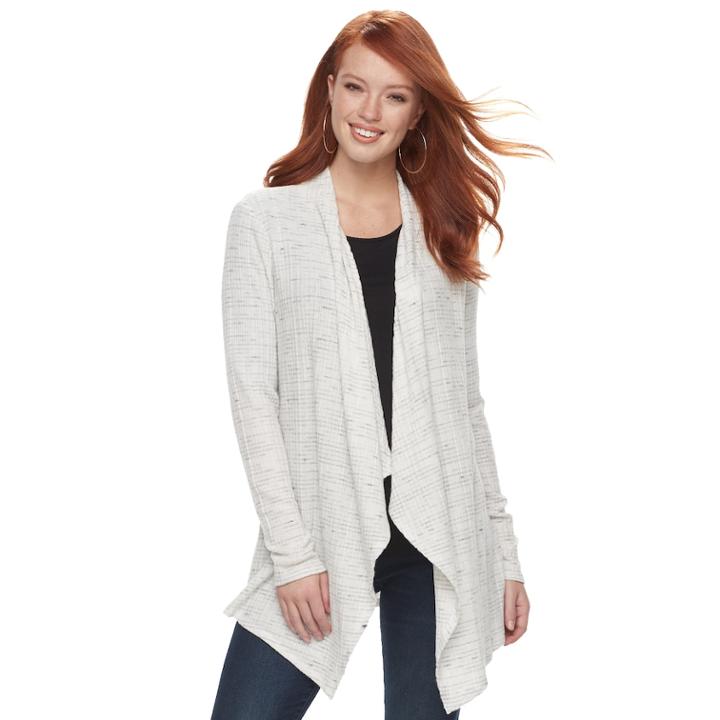 Women's Apt. 9&reg; Brushed Flyaway Cardigan, Size: Xs, White