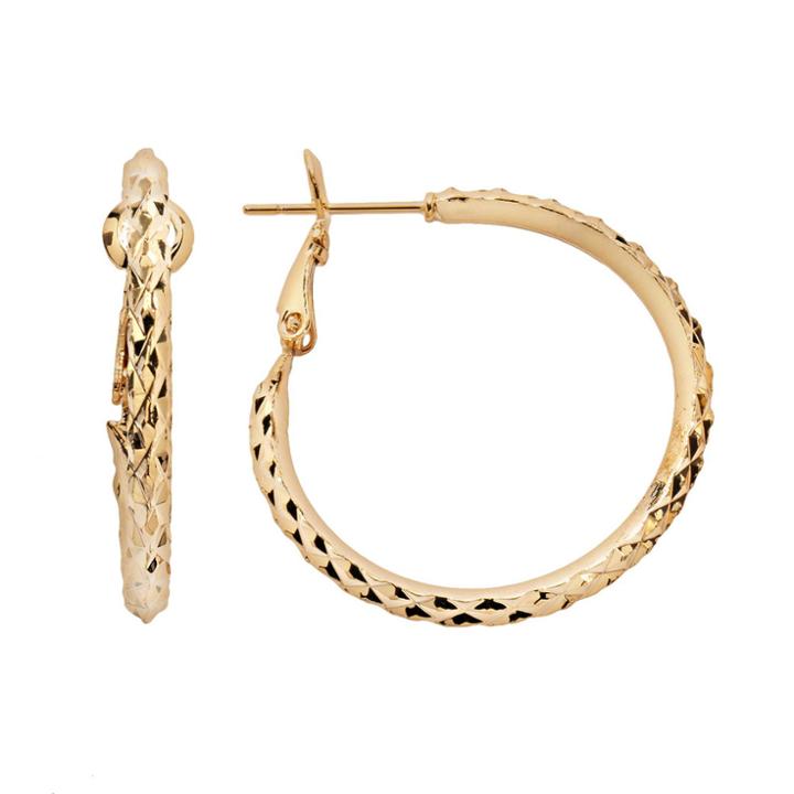 14k Gold Plated Hoop Earrings, Women's