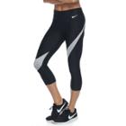 Women's Nike Power Training Drop Yoke Capri Leggings, Size: Small, Grey (charcoal)