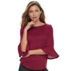 Women's Apt. 9&reg; Bell Sleeve Top, Size: Xl, Red