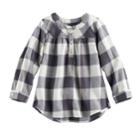 Baby Girl Jumping Beans&reg; Plaid Lurex Henley, Size: 12 Months, Grey