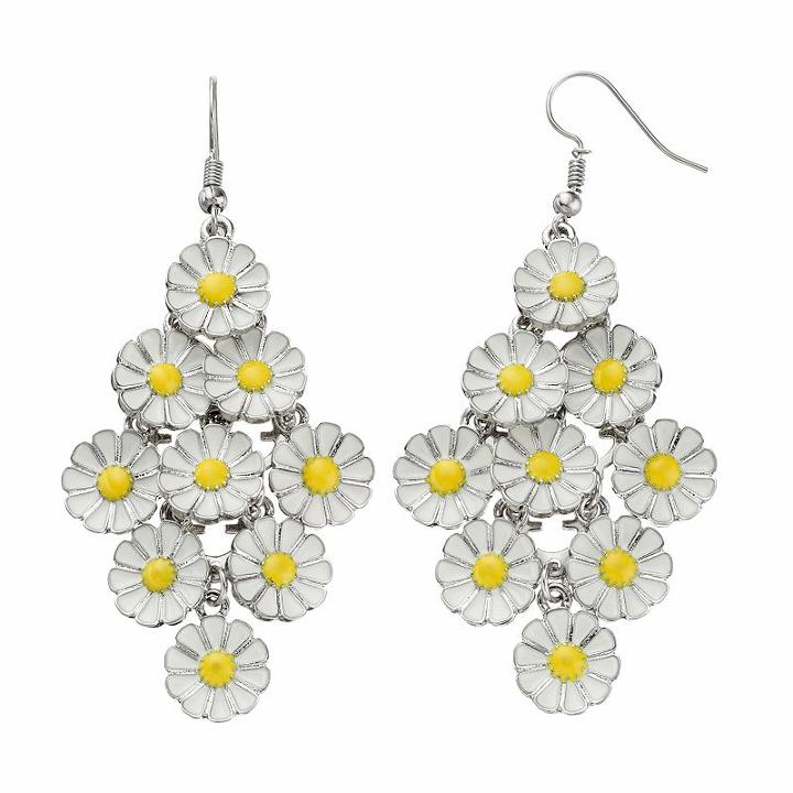 Flower Shower Kite Drop Earrings, Women's, Yellow