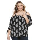 Plus Size Design 365 Lace Ruched Top, Women's, Size: 2xl, Oxford