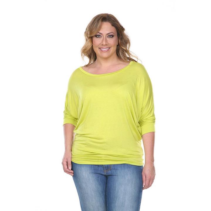 Plus Size White Mark Dolman Top, Women's, Size: 1xl, Green Oth