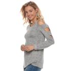 Juniors' Pink Republic Ladder-sleeve Top, Teens, Size: Small, Light Grey