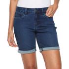 Women's Croft & Barrow&reg; Jean Shorts, Size: 16, Blue