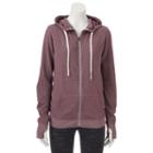 Juniors' So&reg; Perfectly Soft Striped Sleeve Hoodie, Teens, Size: Small, Drk Purple