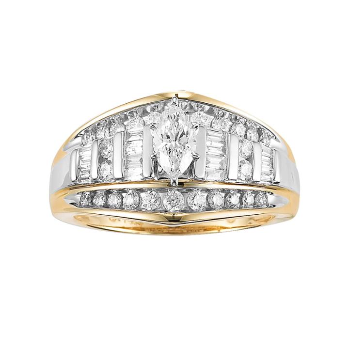 Lovemark 10k Gold 1 Carat T.w. Diamond Marquise Ring, Women's, Size: 6, White