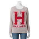 Juniors' Harvard Graphic Sweater, Girl's, Size: Medium, Dark Beige