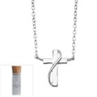Sterling Silver Cross Necklace, Women's, Grey