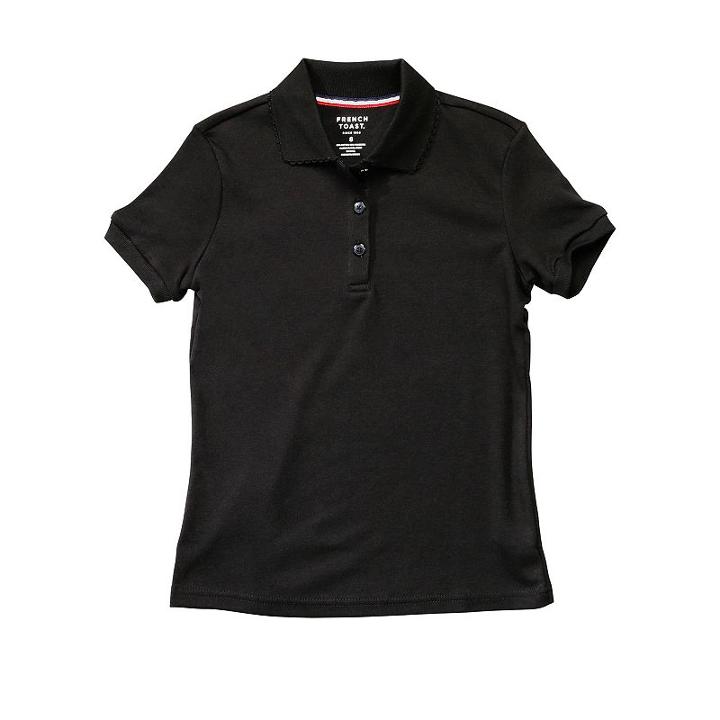 Girls 4-20 & Plus Size French Toast School Uniform Solid Polo, Girl's, Size: 6-6x, Black