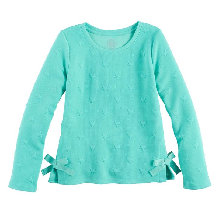 Girls 7-16 So&reg; Side Tie Sweatshirt, Size: 14, Turquoise/blue (turq/aqua)