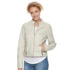 Juniors' J-2 Faux-leather Jacket, Teens, Size: Medium, Natural