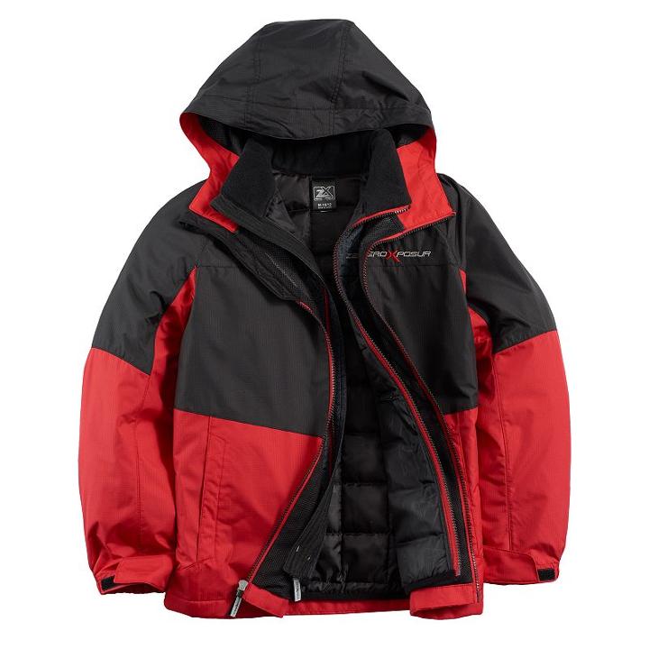Boys 8-20 Zeroxposur Rain Systems Jacket, Size: Medium, Dark Red