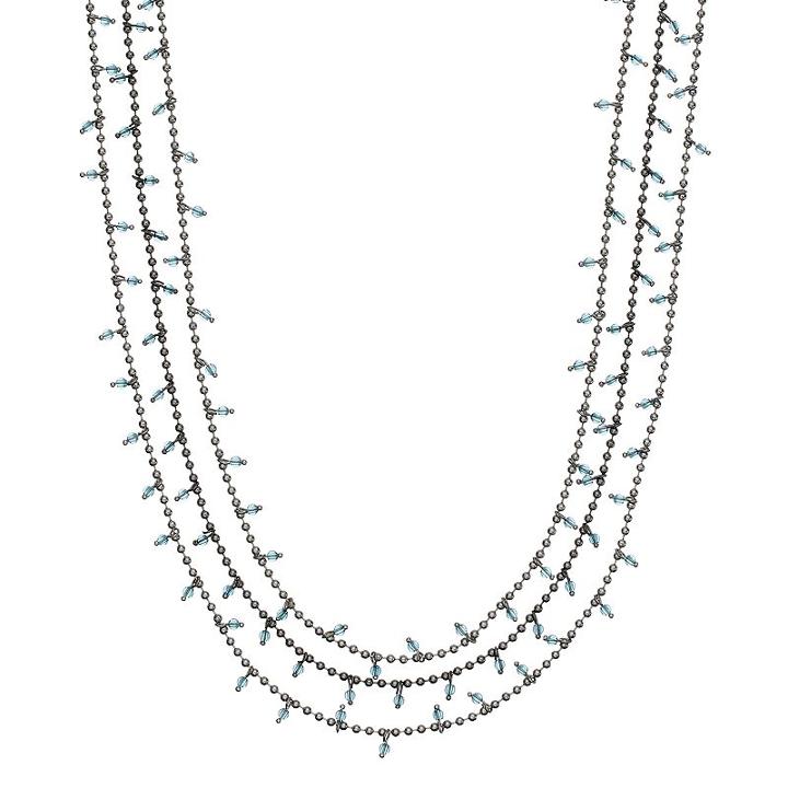 Simply Vera Vera Wang Blue Beaded Long Multi Strand Necklace, Women's