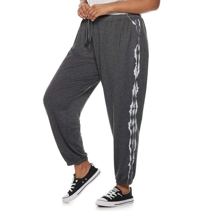 Juniors' Plus Size So&reg; Tie-dye Jogger Sweatpants, Teens, Size: 3xl, Black