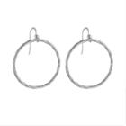 Sterling Silver Hoop Drop Earrings, Women's, Grey