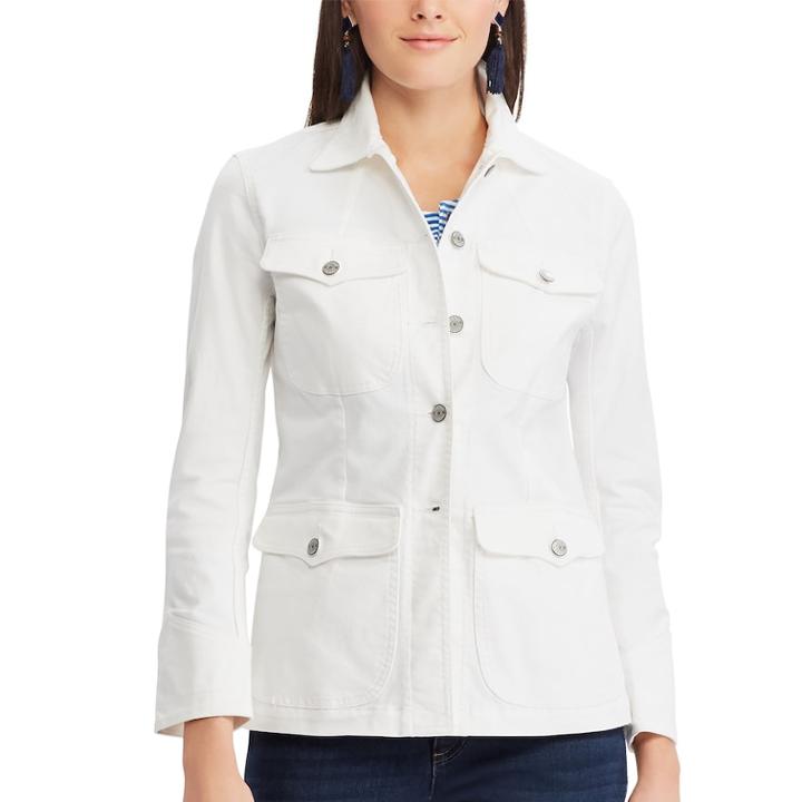 Women's Chaps White Jean Jacket, Size: Xs
