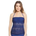 Juniors' So&reg; Crochet Bandeaukini Top, Size: Xs, Blue (navy)