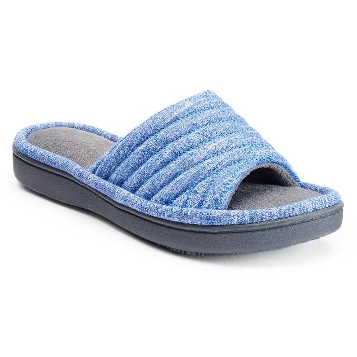 Isotoner Women's Andrea Space Knit Slide Slippers, Size: Xl, Dark Blue