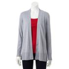 Women's Croft & Barrow&reg; Essential Open-front Cardigan, Size: Xl, Med Grey
