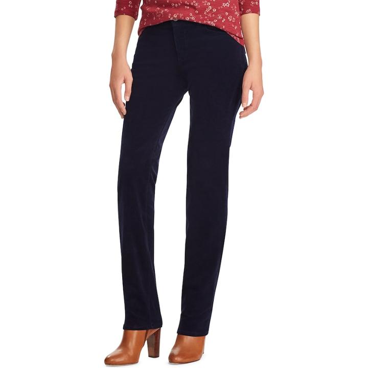 Women's Chaps Stretch Corduroy Staight-leg Pants, Size: 4, Blue