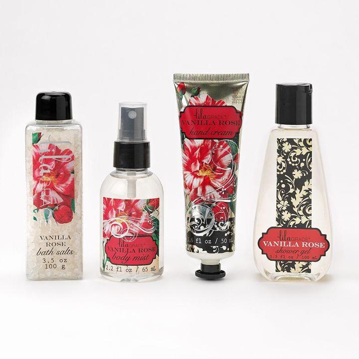 Lila Grace 4-pc. Vanilla Rose Shower Gel, Hand Cream, Body Mist & Bath Salts Gift Set