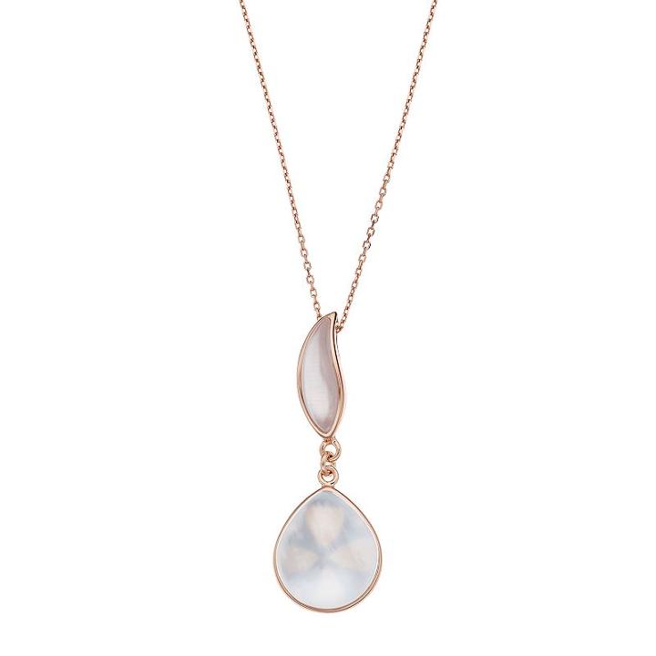 14k Rose Gold Over Silver Lab-created Violet Cat's-eye & Mother-of-pearl Doublet Pendant Necklace, Women's, Size: 18, Purple