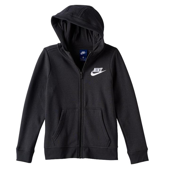 Girls 7-16 Nike Fleece-lined Zip-up Hoodie, Size: Medium, Grey (charcoal)