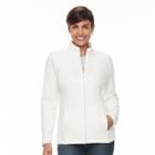 Women's Croft & Barrow&reg; Quilted Long Sleeve Jacket, Size: Xl, White