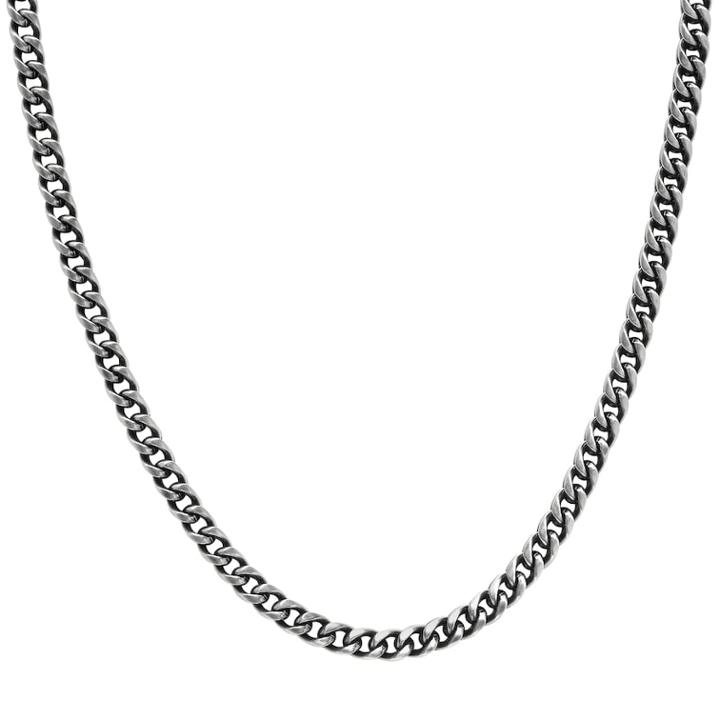 Men's Blue Ion Plated Stainless Steel Franco Chain Necklace, Size: 24