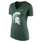 Women's Nike Michigan State Spartans Striped Bar Tee, Size: Xl, Green