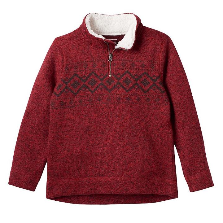 Boys 4-7x Sonoma Goods For Life&trade; Fleece-lined Fairisle Pullover Sweater, Boy's, Size: 7, Red