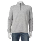 Big & Tall Croft & Barrow&reg; Marl Quarter-zip Sweater Fleece, Men's, Size: Xl Tall, Med Grey