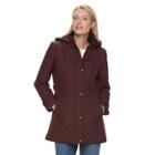Women's Weathercast Quilted Hooded Midweight Jacket, Size: Small, Red Other