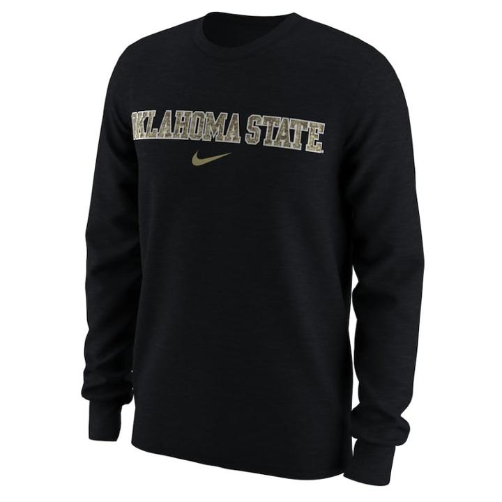 Men's Nike Oklahoma State Cowboys Camo Wordmark Tee, Size: Xxl, Black