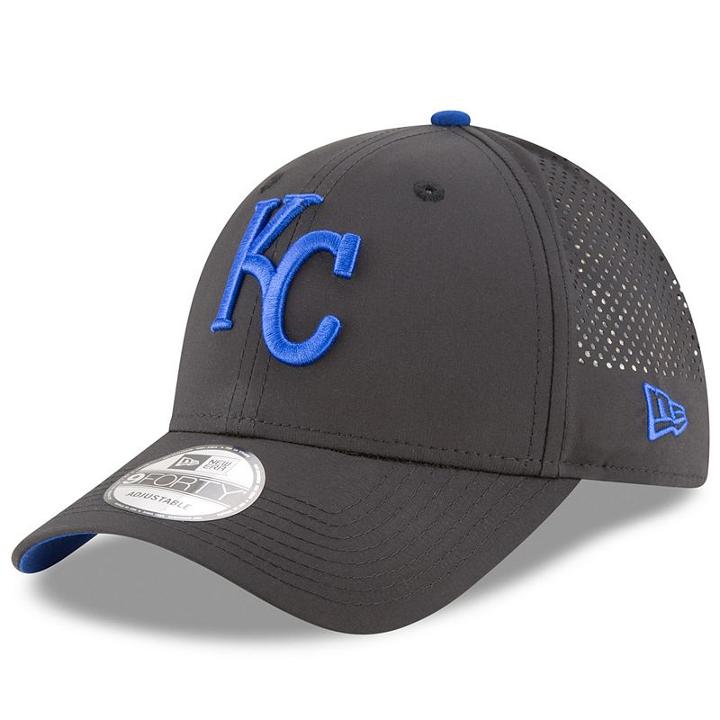 Adult New Era Kansas City Royals 9forty Perf Pivot Adjustable Cap, Black