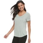 Women's Sonoma Goods For Life&trade; Pajamas: Essential V-neck Tee, Size: Medium, Lt Green