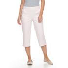 Petite Croft & Barrow&reg; Embellished Pull-on Capris, Women's, Size: 10 Petite, Brt Pink