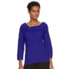 Women's Napa Valley Textured Marilyn Sweater, Size: Medium, Blue Other