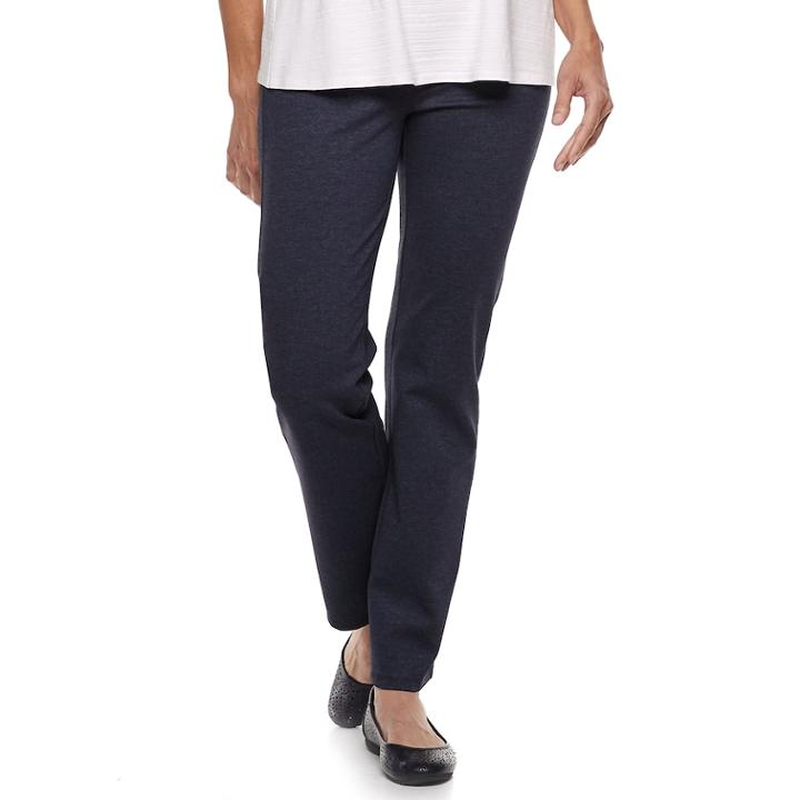 Women's Dana Buchman Everyday Casual Straight-leg Pull On Pants, Size: Xl, Blue